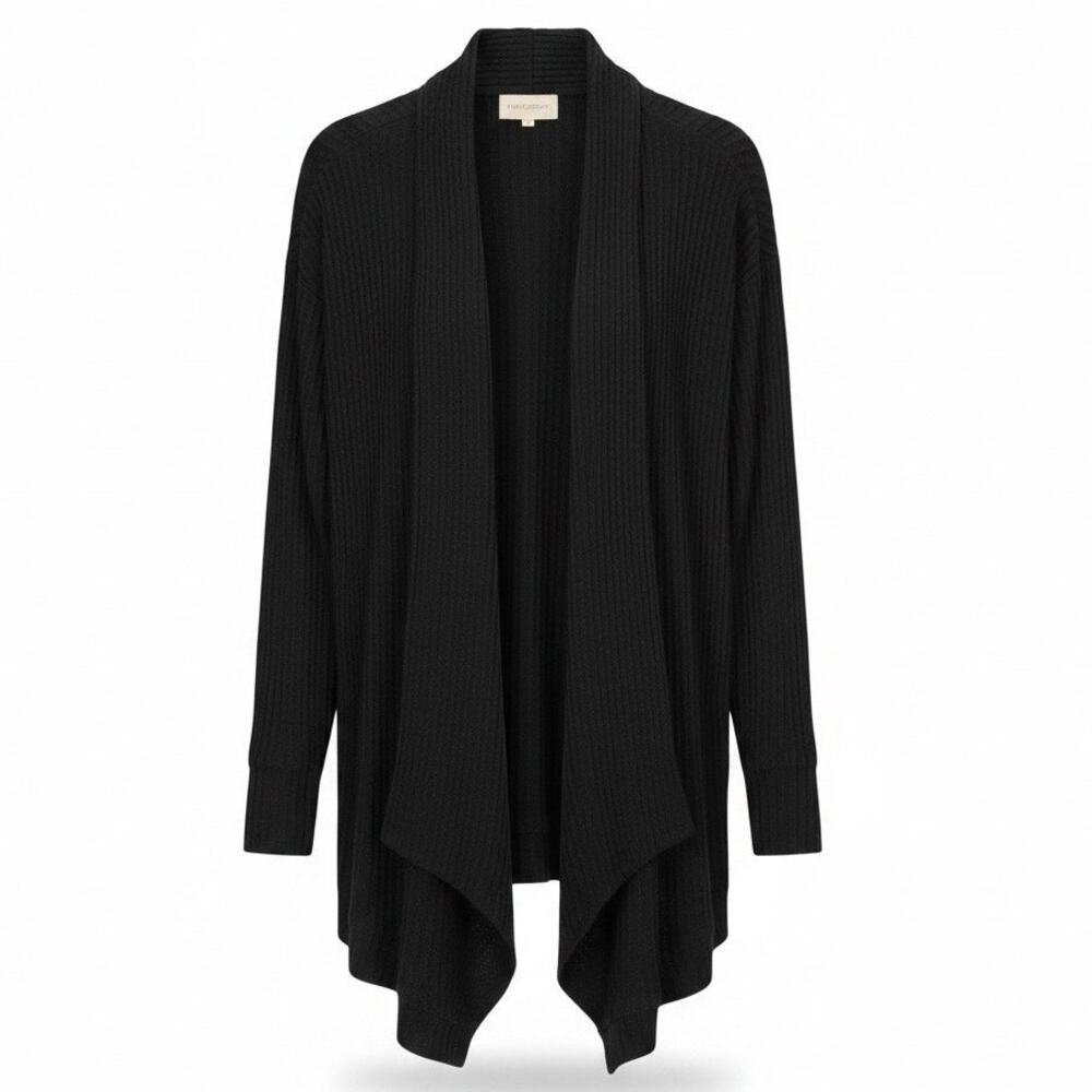 MELLODAY Women's RIBBED CARDIGAN SWEATER Black Size MEDIUM